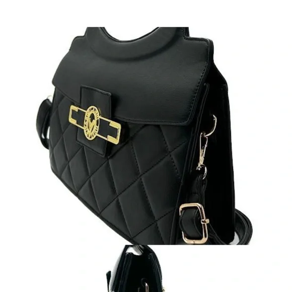 Valentino Orlandi Black Handbag With Crossbody Option NWT -Purse - Picture 1 of 5